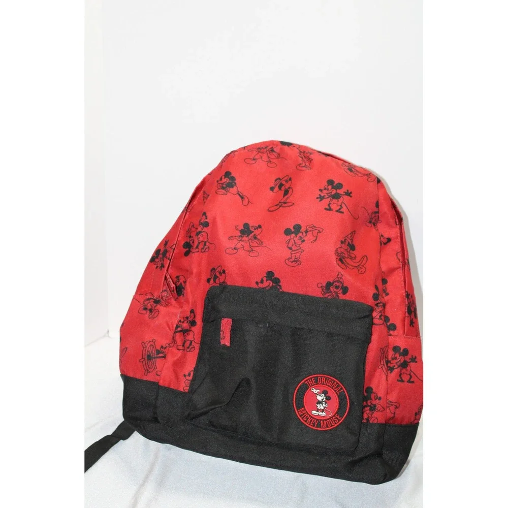 Disney Mickey Mouse Red Black Sketch Print Backpack Bookbag Laptop Sleeve